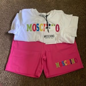Baby girl MOSCHINO two piece short and shirt set. NEW WITH TAGS